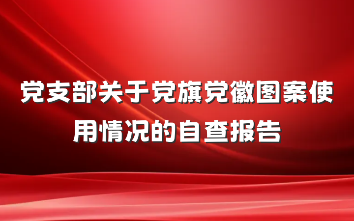 党支部关于党旗党徽图案使用情况的自查报告