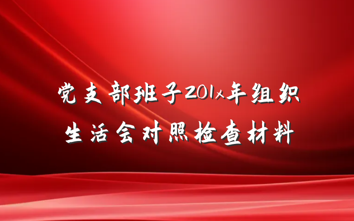 党支部班子201x年组织生活会对照检查材料