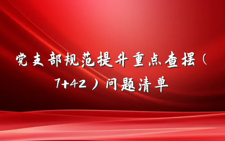 党支部规范提升重点查摆（7+42）问题清单