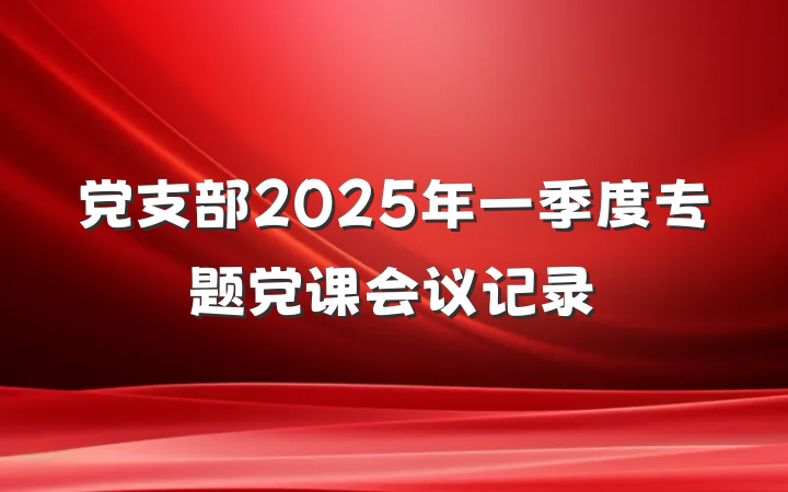 党支部2025年一季度专题党课会议记录