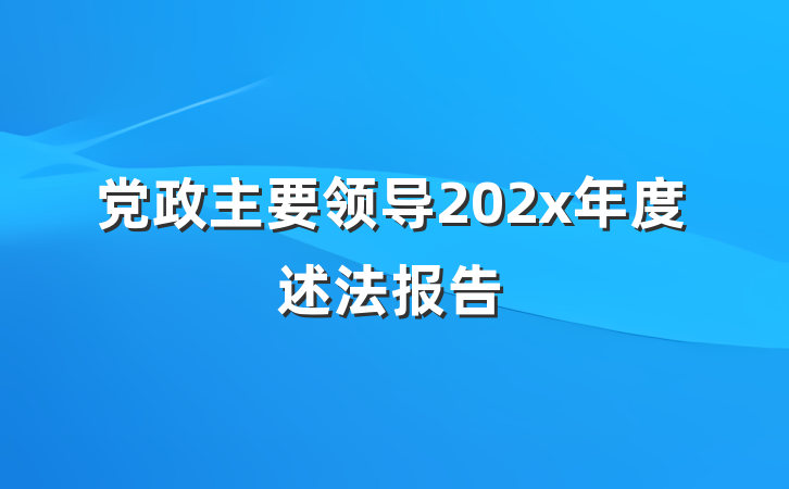 党政主要领导202x年度述法报告