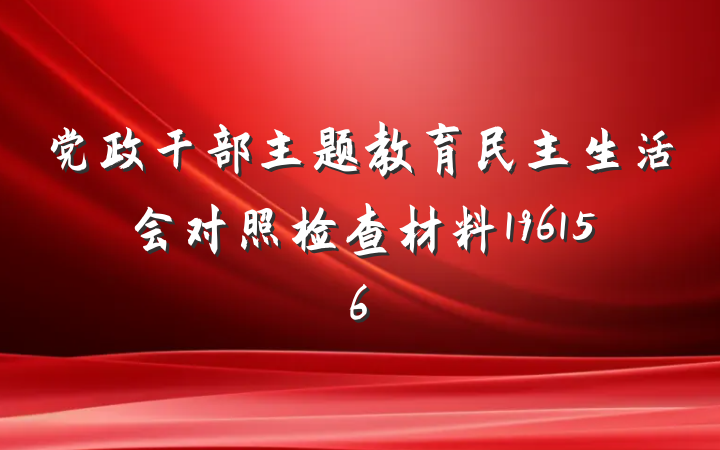 党政干部主题教育民主生活会对照检查材料196156