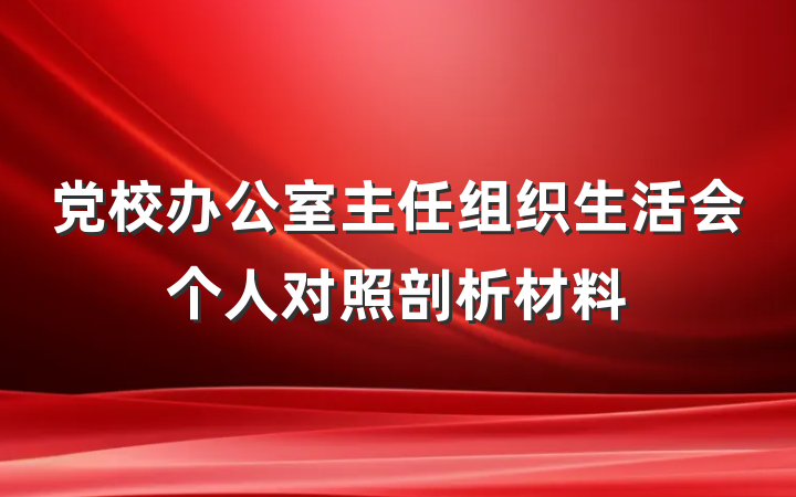 党校办公室主任组织生活会个人对照剖析材料