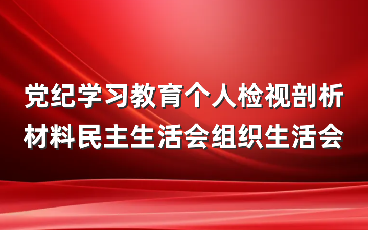 党纪学习教育个人检视剖析材料民主生活会组织生活会