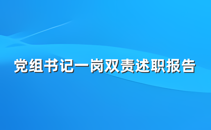 党组书记一岗双责述职报告
