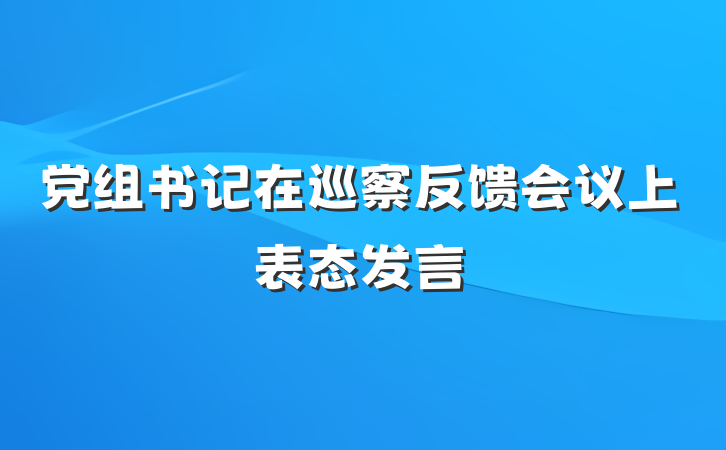 党组书记在巡察反馈会议上表态发言