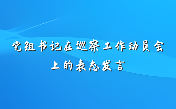 党组书记在巡察工作动员会上的表态发言