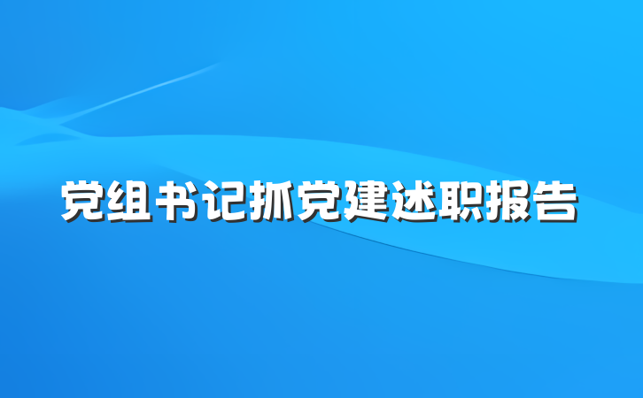党组书记抓党建述职报告