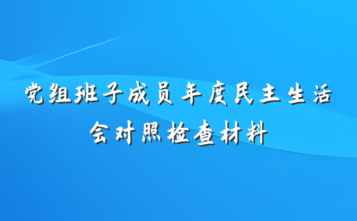党组班子成员年度民主生活会对照检查材料