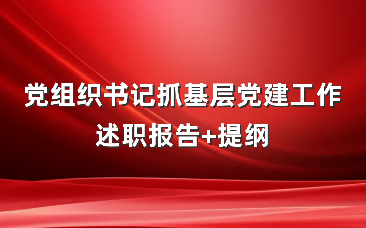 党组织书记抓基层党建工作述职报告 提纲
