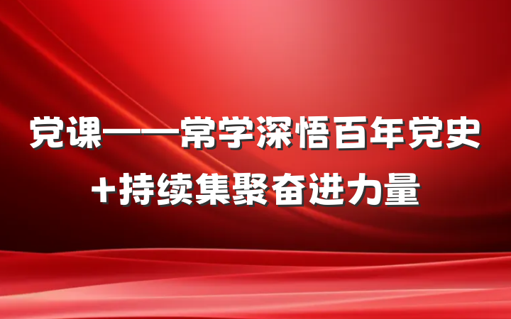 党课——常学深悟百年党史 持续集聚奋进力量