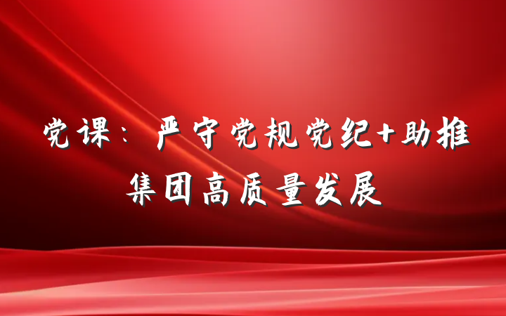 党课：严守党规党纪 助推集团高质量发展