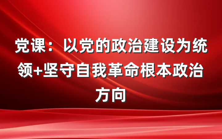 党课：以党的政治建设为统领 坚守自我革命根本政治方向
