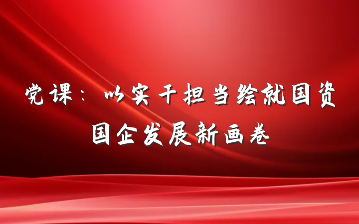 党课：以实干担当绘就国资国企发展新画卷