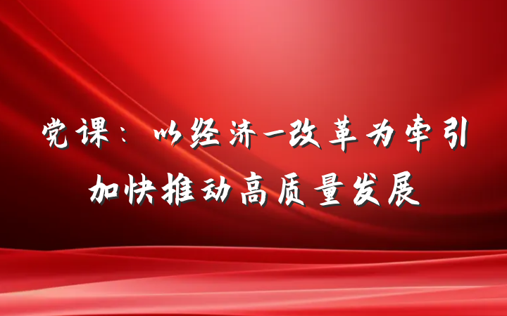 党课：以经济_改革为牵引加快推动高质量发展