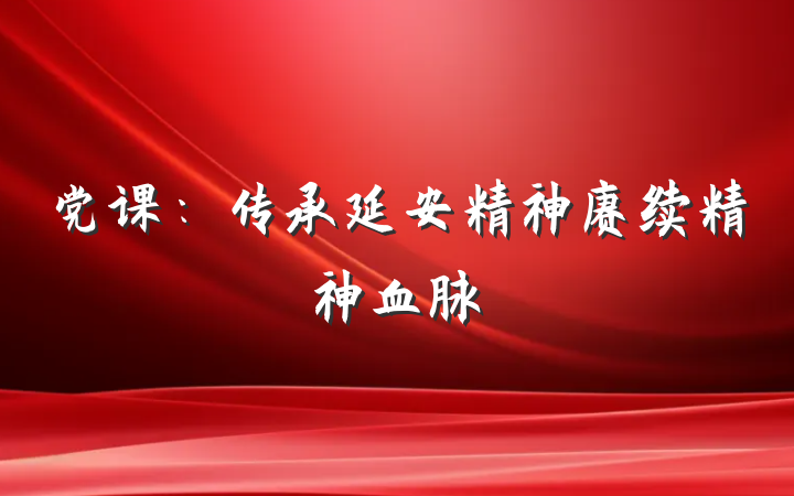 党课：传承延安精神赓续精神血脉