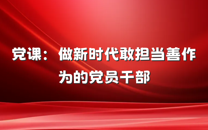 党课：做新时代敢担当善作为的党员干部