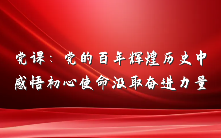 党课：党的百年辉煌历史中感悟初心使命汲取奋进力量