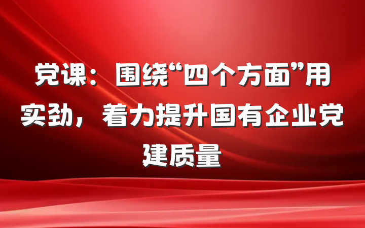 党课：围绕“四个方面”用实劲，着力提升国有企业党建质量