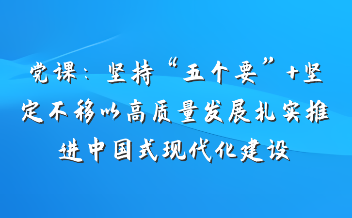 党课：坚持“五个要” 坚定不移以高质量发展扎实推进中国式现代化建设