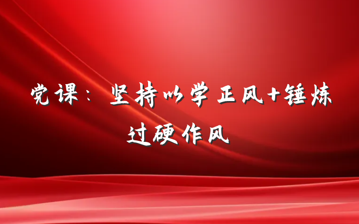 党课：坚持以学正风 锤炼过硬作风
