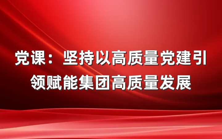 党课：坚持以高质量党建引领赋能集团高质量发展
