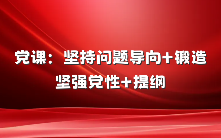 党课：坚持问题导向 锻造坚强党性 提纲
