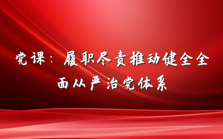 党课：履职尽责推动健全全面从严治党体系