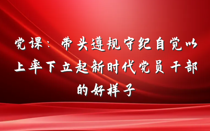 党课：带头遵规守纪自觉以上率下立起新时代党员干部的好样子