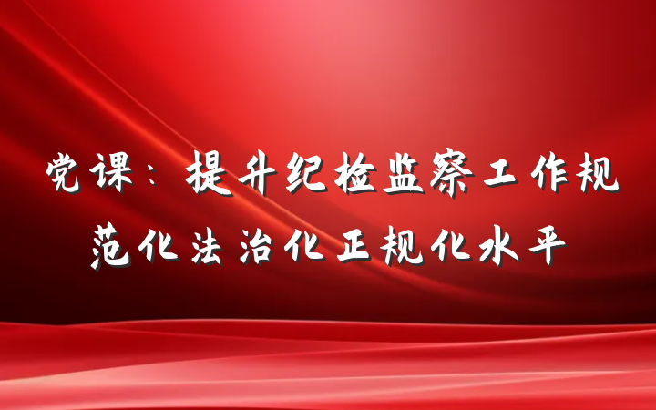 党课：提升纪检监察工作规范化法治化正规化水平