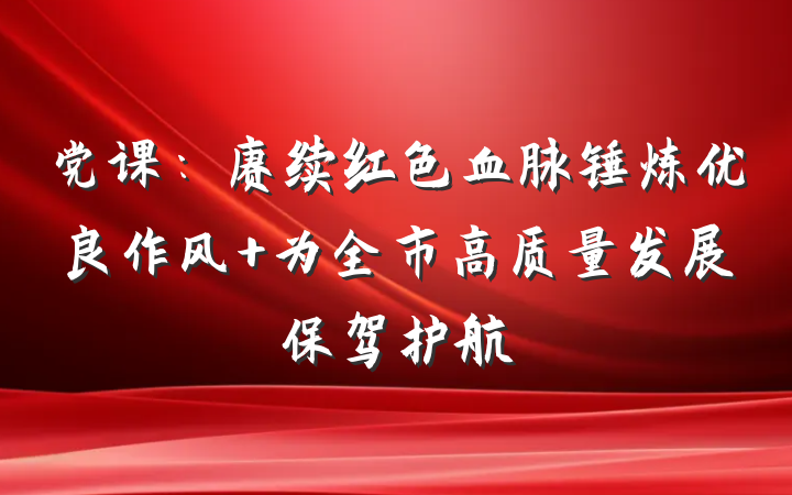 党课：赓续红色血脉锤炼优良作风 为全市高质量发展保驾护航