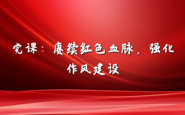 党课：赓续红色血脉，强化作风建设