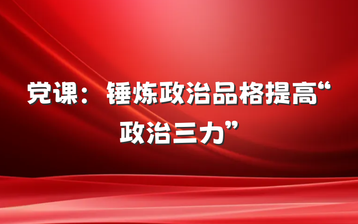 党课：锤炼政治品格提高“政治三力”