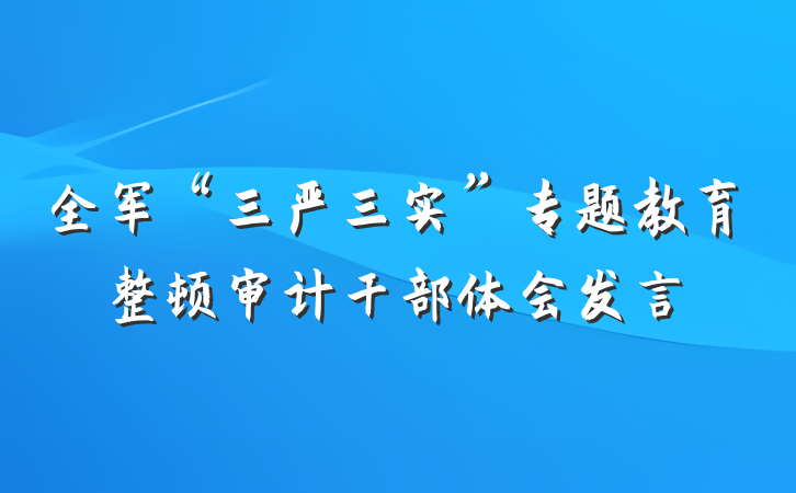 全军“三严三实”专题教育整顿审计干部体会发言