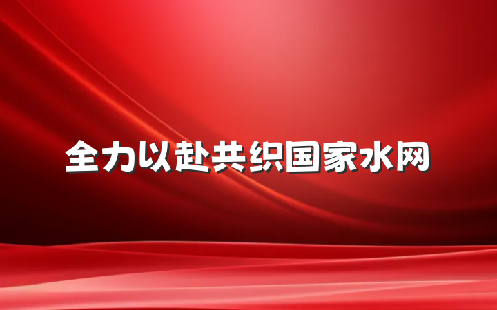 全力以赴共织国家水网