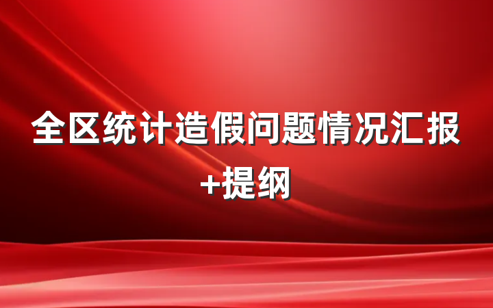 全区统计造假问题情况汇报 提纲