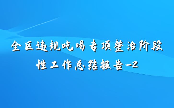 全区违规吃喝专项整治阶段性工作总结报告-2