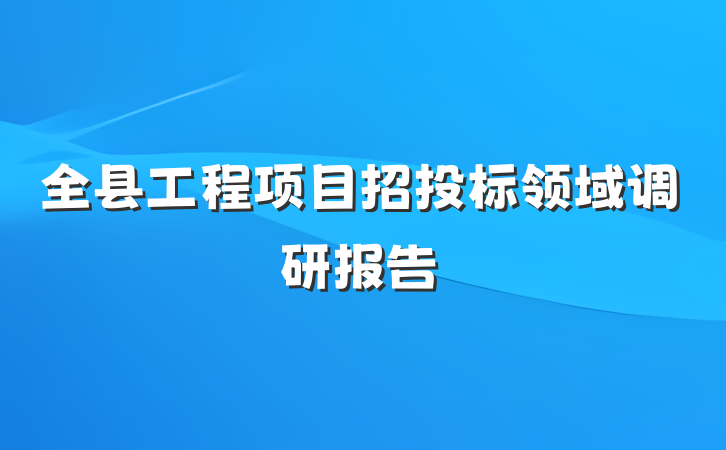 全县工程项目招投标领域调研报告