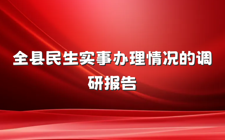 全县民生实事办理情况的调研报告