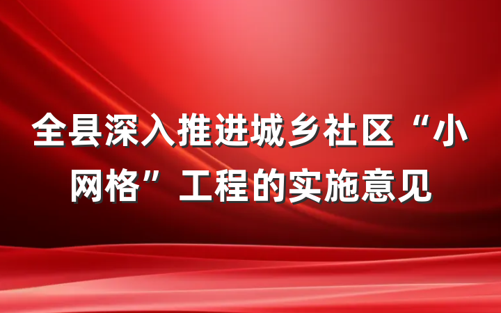 全县深入推进城乡社区“小网格”工程的实施意见