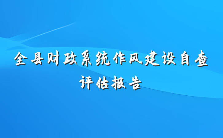 全县财政系统作风建设自查评估报告