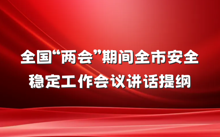 全国“两会”期间全市安全稳定工作会议讲话提纲