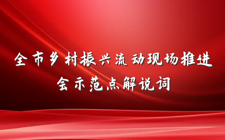 全市乡村振兴流动现场推进会示范点解说词