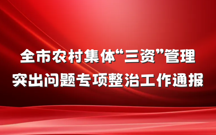 全市农村集体“三资”管理突出问题专项整治工作通报