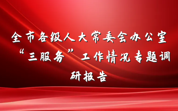 全市各级人大常委会办公室“三服务”工作情况专题调研报告