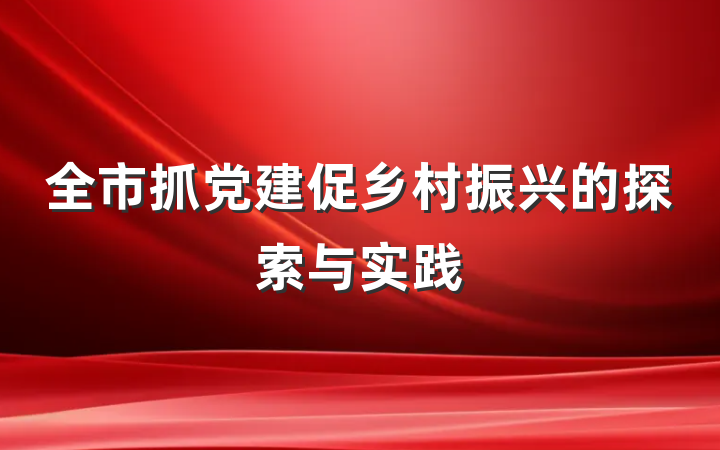 全市抓党建促乡村振兴的探索与实践