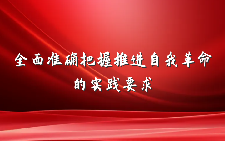 全面准确把握推进自我革命的实践要求