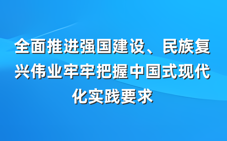 全面推进强国建设、民族复兴伟业牢牢把握中国式现代化实践要求