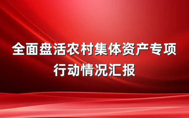 全面盘活农村集体资产专项行动情况汇报