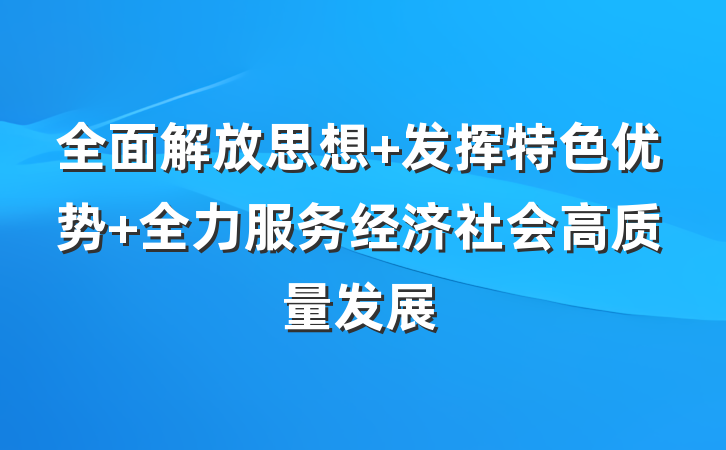 全面解放思想 发挥特色优势 全力服务经济社会高质量发展